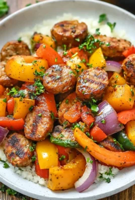 10 Minute Air Fryer Chicken Sausage and Veggies