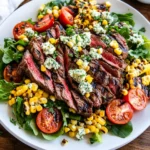Balsamic Steak Gorgonzola Salad with Grilled Corn