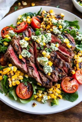 Balsamic Steak Gorgonzola Salad with Grilled Corn