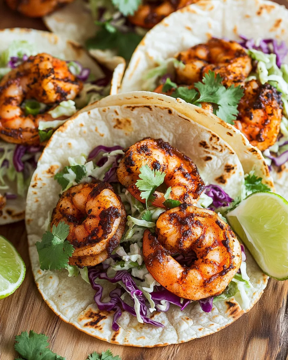 Blackened Shrimp Tacos with Slaw