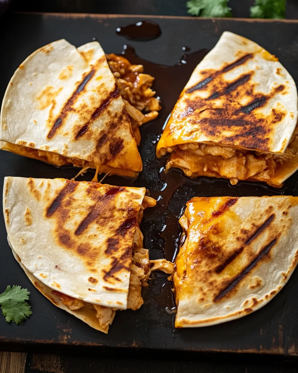 Blackstone Hot Honey BBQ Chicken Quesadillas
