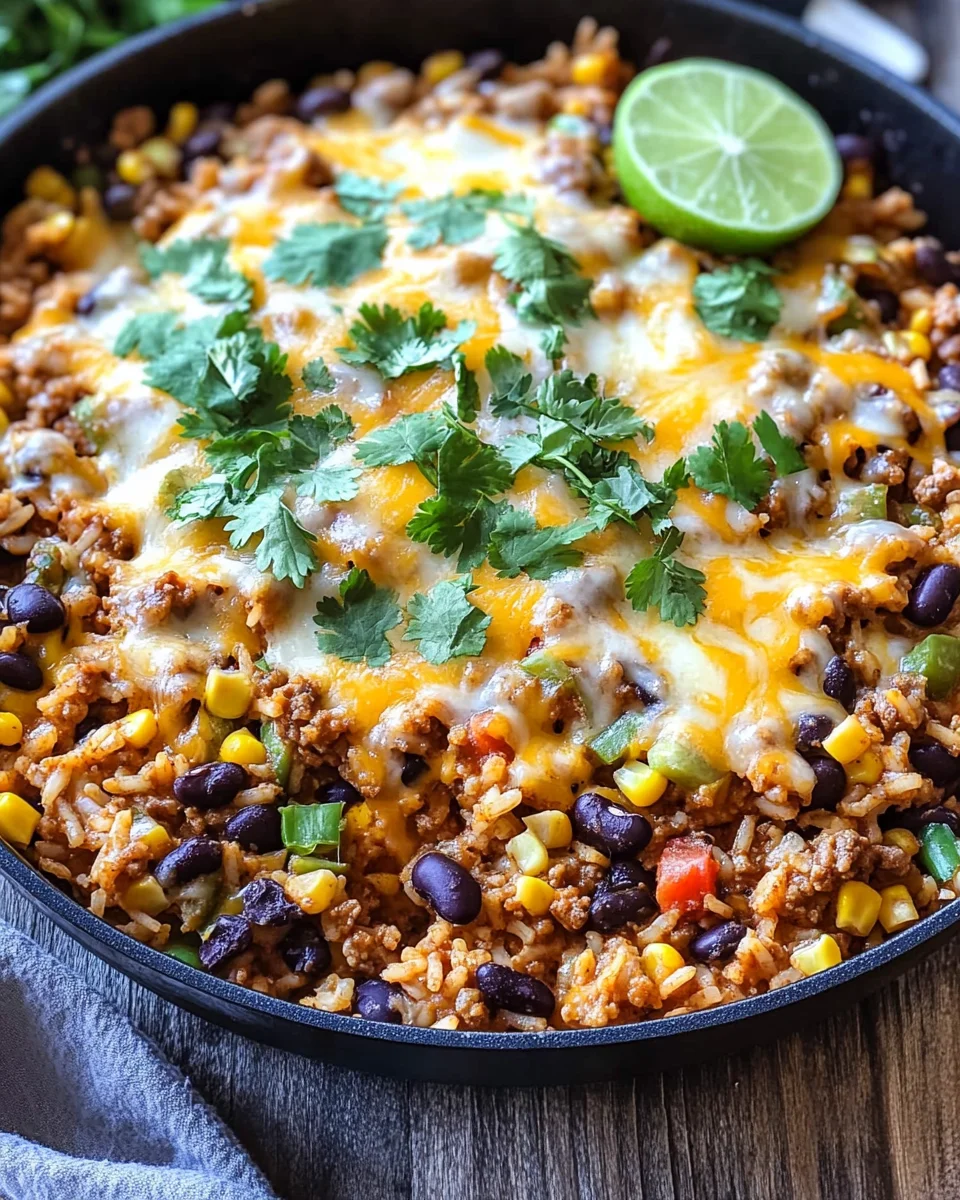 Cheesy Taco Rice Skillet