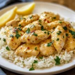 Chicken Scampi with Garlic Parmesan Rice