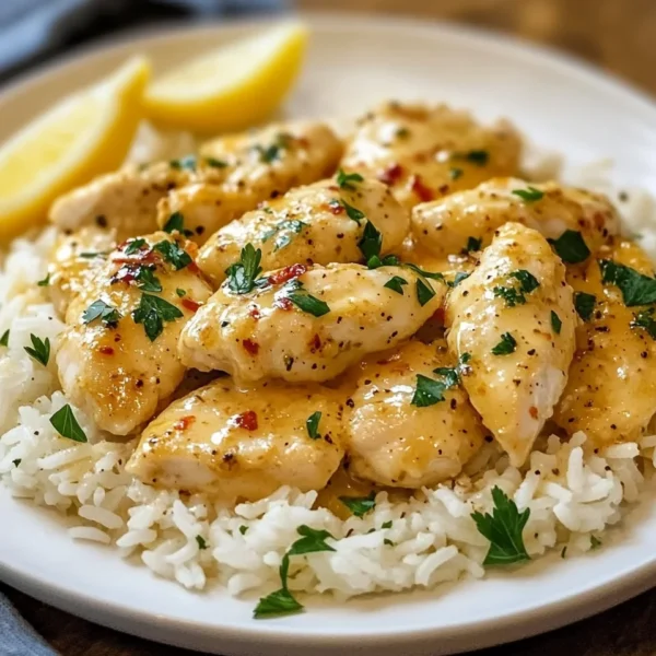 Chicken Scampi with Garlic Parmesan Rice