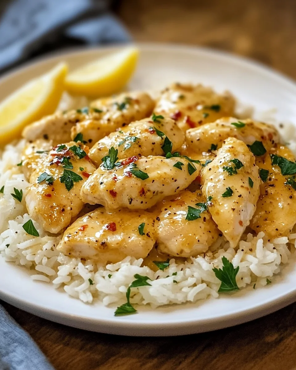 Chicken Scampi with Garlic Parmesan Rice