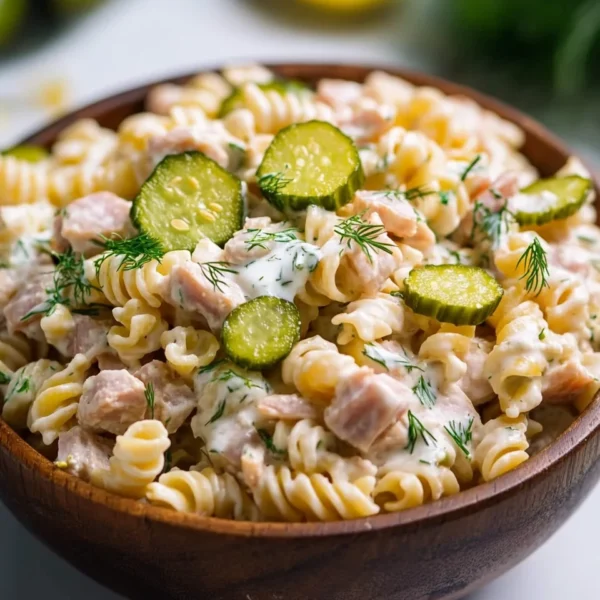 Dill Pickle Tuna Pasta Salad