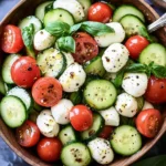 Fresh Cucumber Caprese Salad