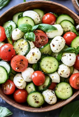 Fresh Cucumber Caprese Salad