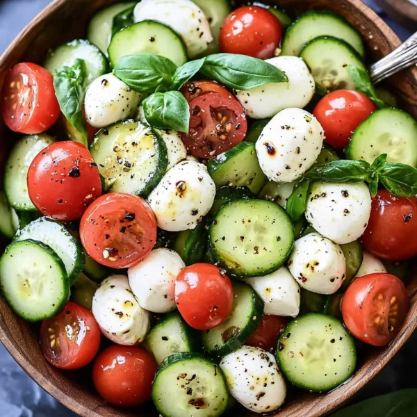 Fresh Cucumber Caprese Salad