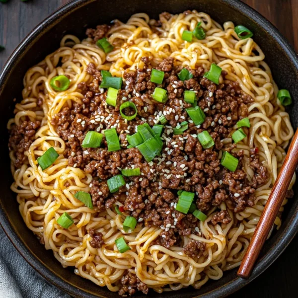 Mongolian Ground Beef Noodles