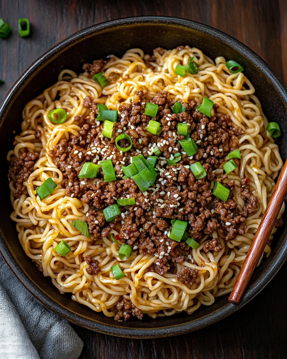Mongolian Ground Beef Noodles