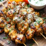 Ranch Garlic Parmesan Chicken Skewers