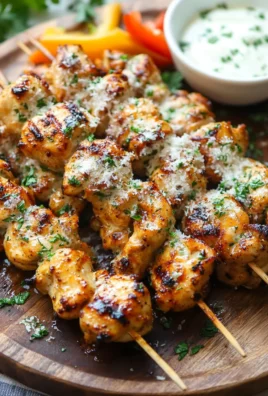 Ranch Garlic Parmesan Chicken Skewers