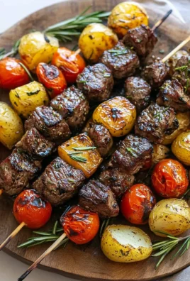 Rosemary Garlic Steak Kebabs
