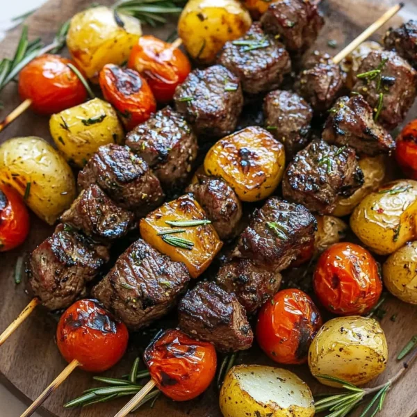 Rosemary Garlic Steak Kebabs