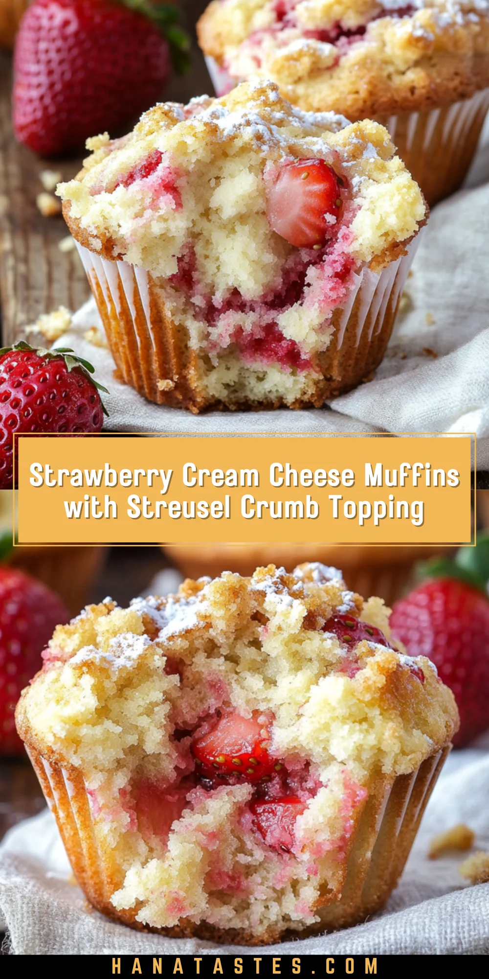 Strawberry Cream Cheese Muffins with Streusel Crumb Topping 22 Pinterest Hidden Image