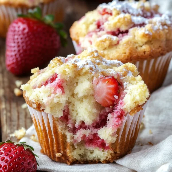 Strawberry Cream Cheese Muffins with Streusel Crumb Topping