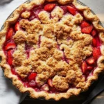 Strawberry Rhubarb Pie with Crumb Topping