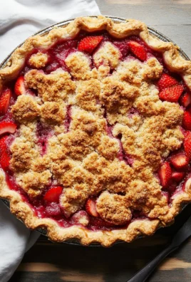 Strawberry Rhubarb Pie with Crumb Topping