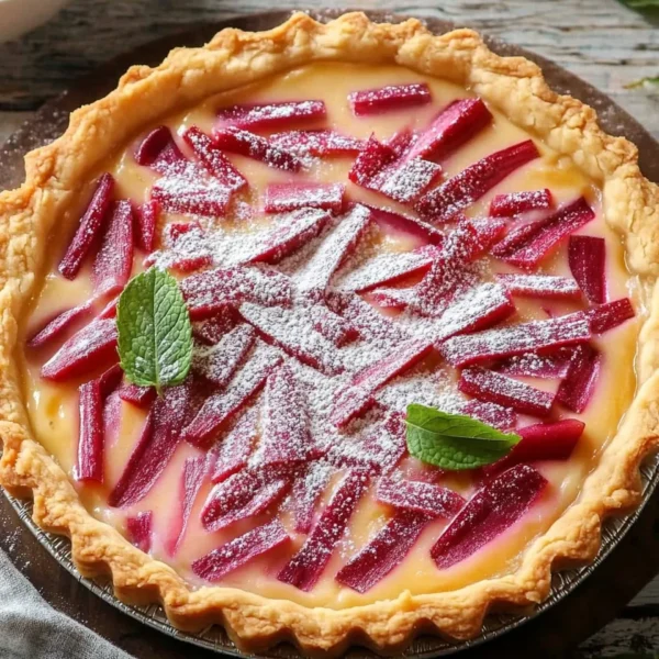 Sweet Rhubarb Custard Tart