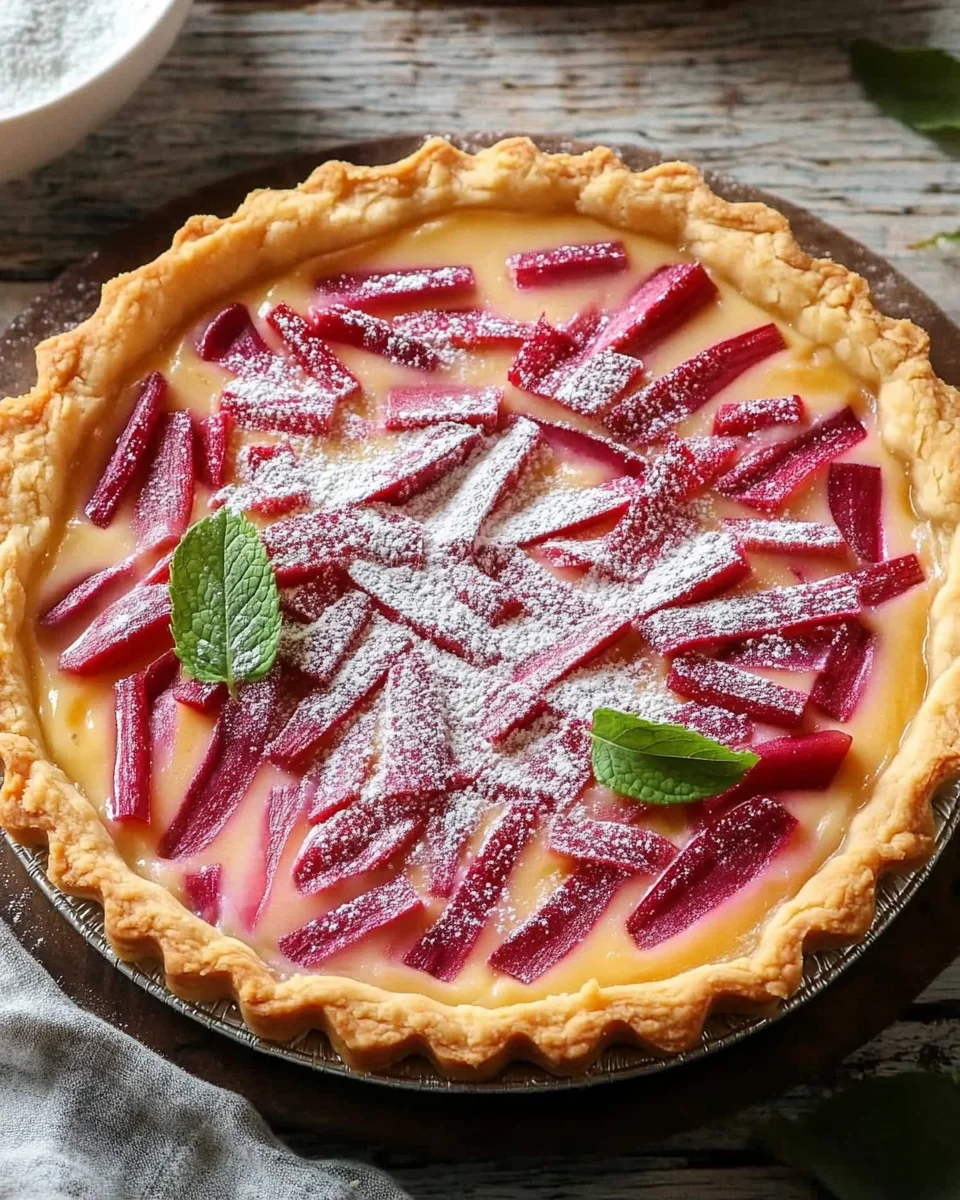 Sweet Rhubarb Custard Tart