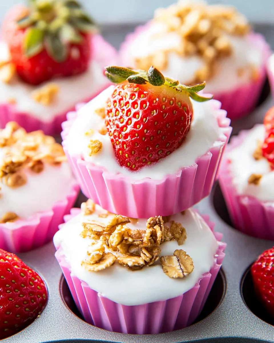 3 Ingredient Strawberry Yogurt Bites