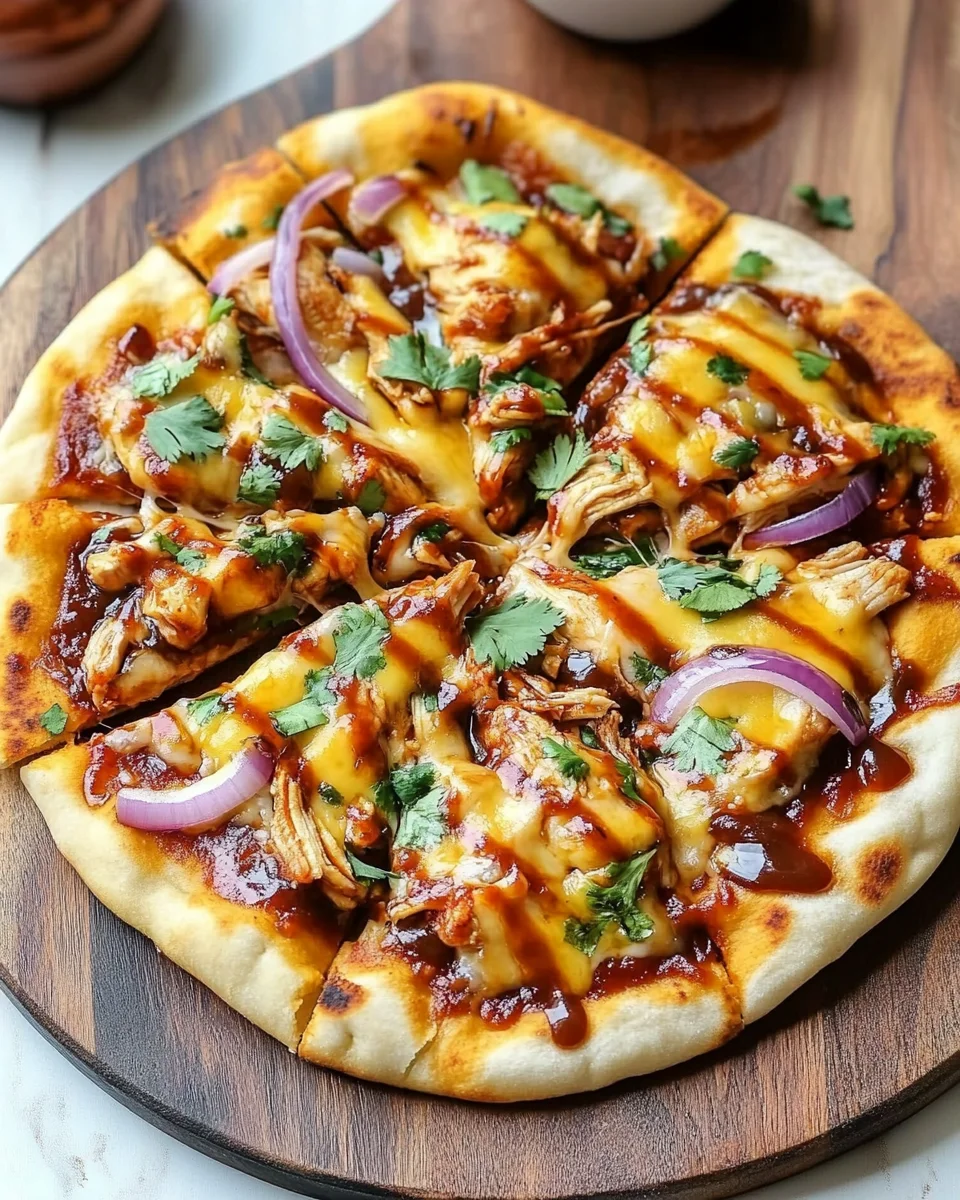 BBQ Chicken Naan Pizzas