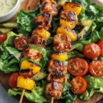 BBQ Chicken Skewer Salad