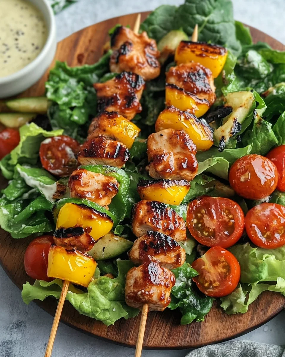 BBQ Chicken Skewer Salad
