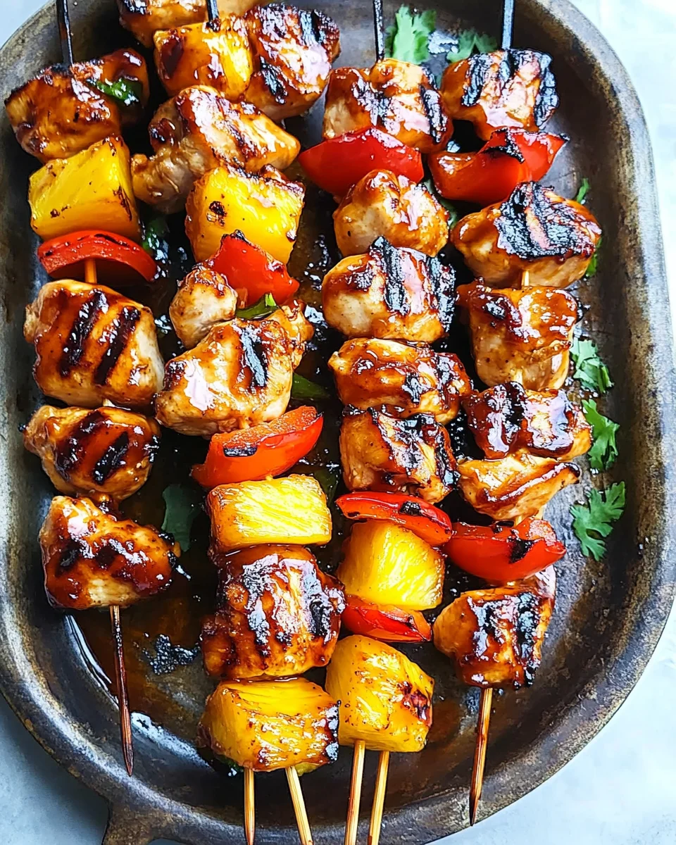BBQ Pineapple Chicken Kabobs