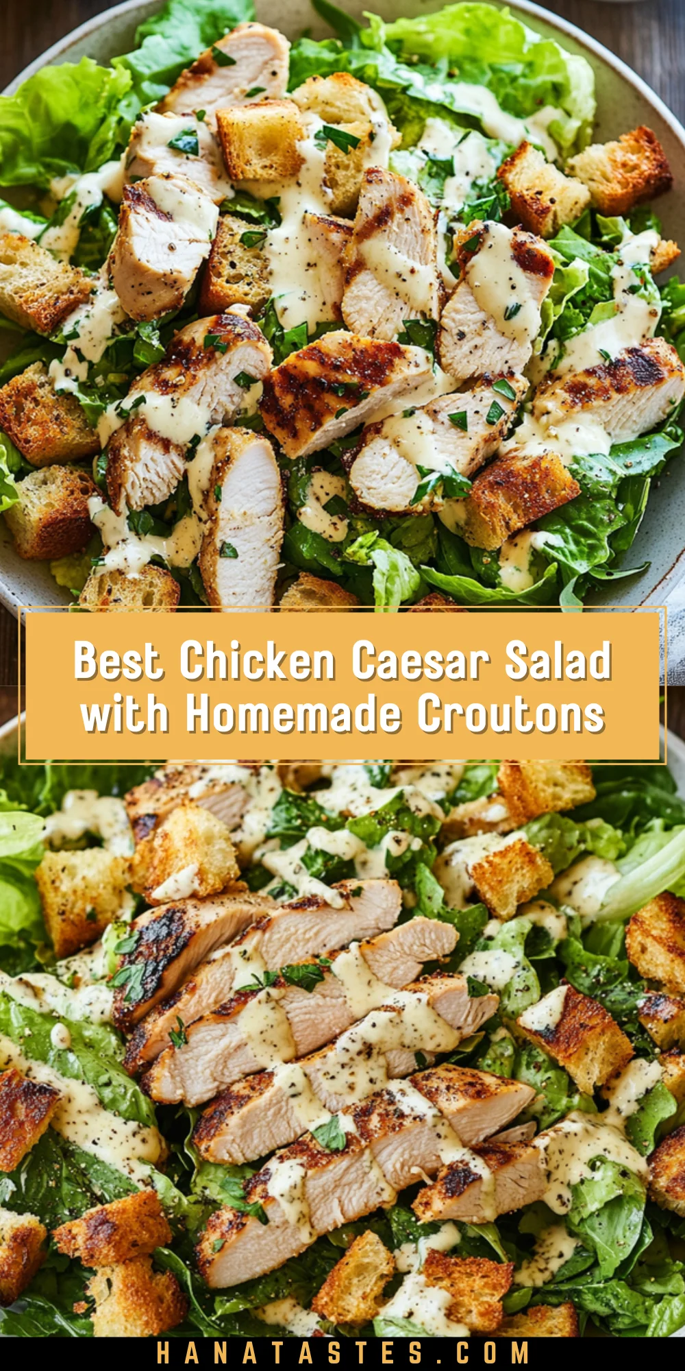 Best Chicken Caesar Salad with Homemade Croutons 18 Pinterest Hidden Image