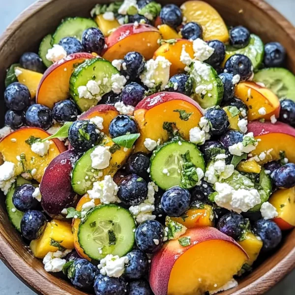 Blueberry Peach Feta Salad