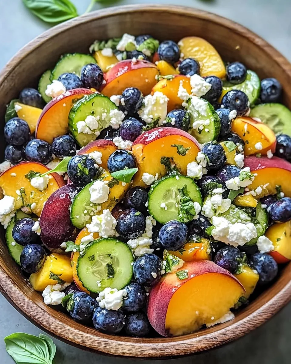 Blueberry Peach Feta Salad