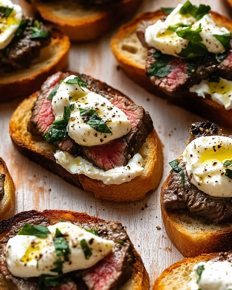 Burrata and Steak Crostini 16 Burrata