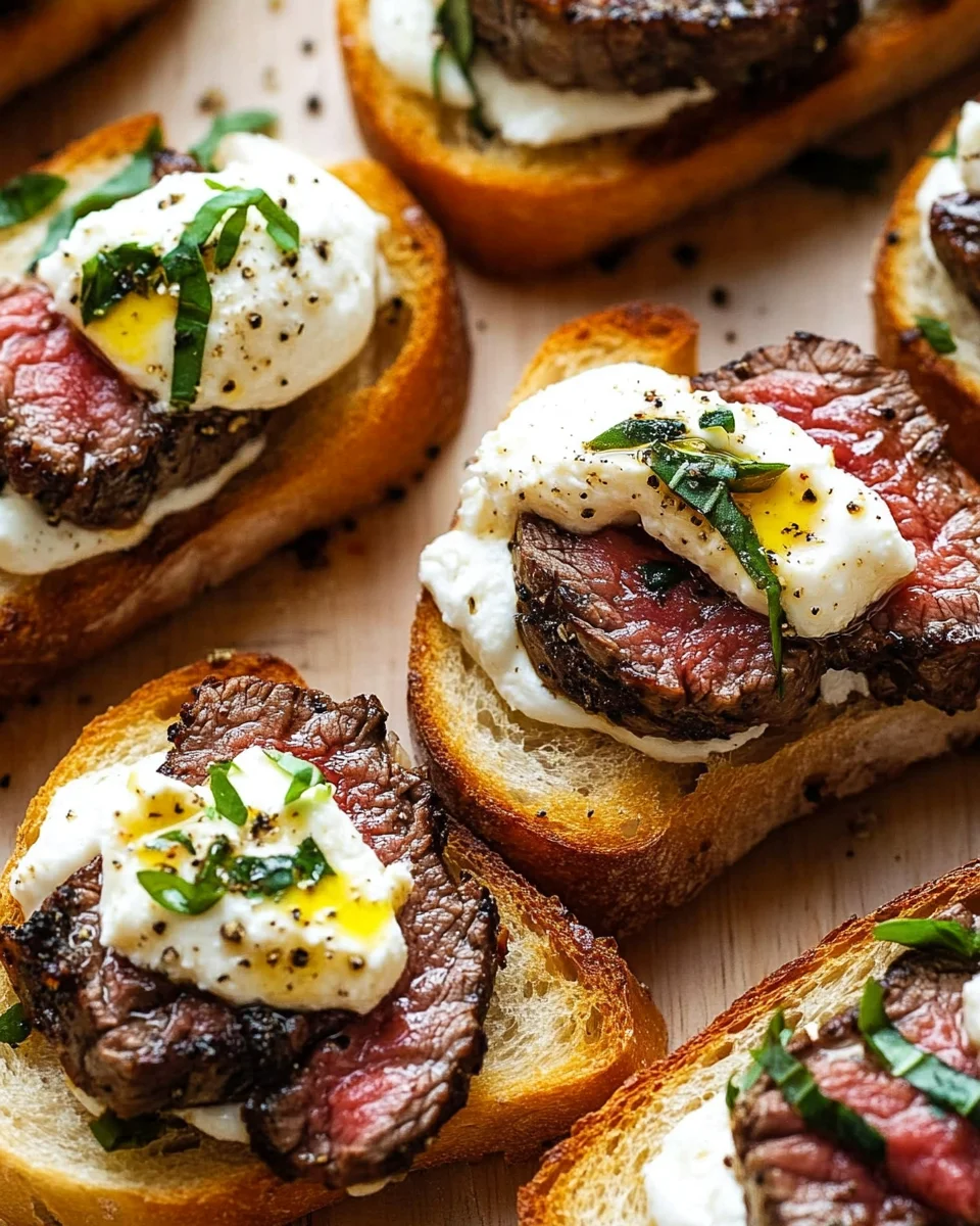 Burrata and Steak Crostini 18 Burrata and Steak Crostini