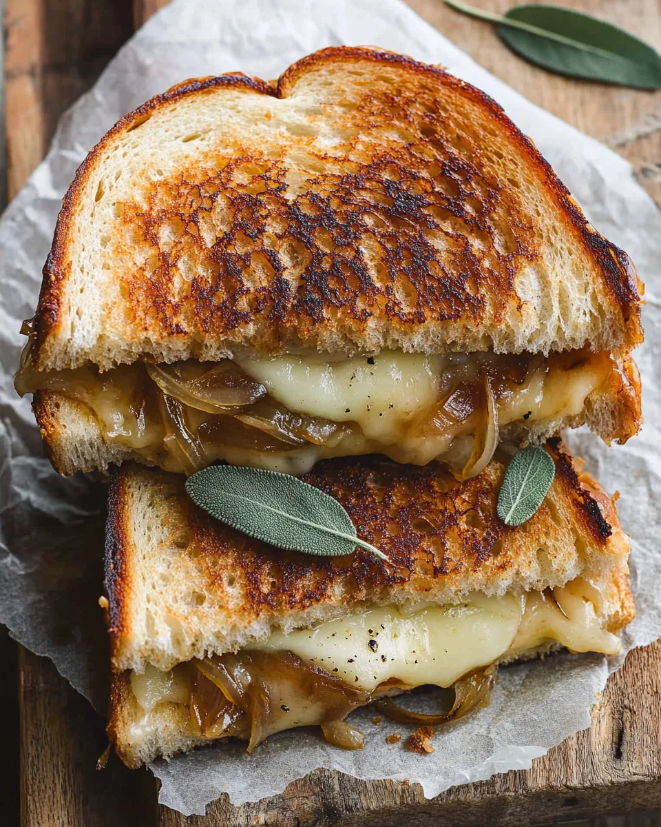 Caramelized Onion and Apple Grilled Cheese Sandwich
