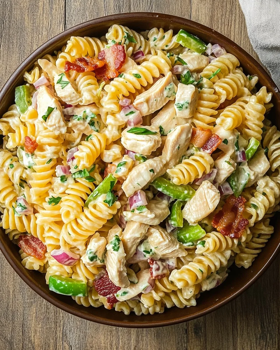 Chicken Bacon Ranch Pasta Salad