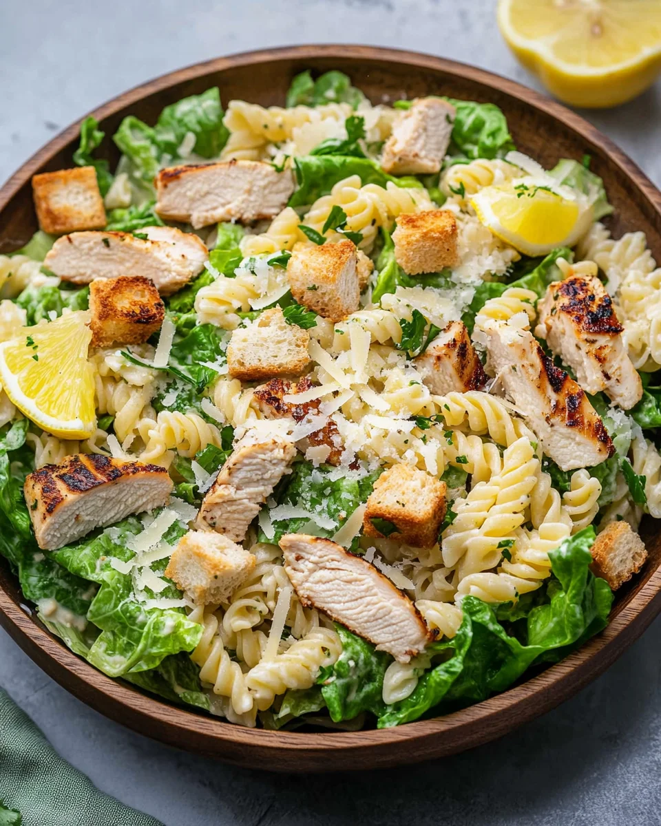 Chicken Caesar Pasta Salad 17 Chicken