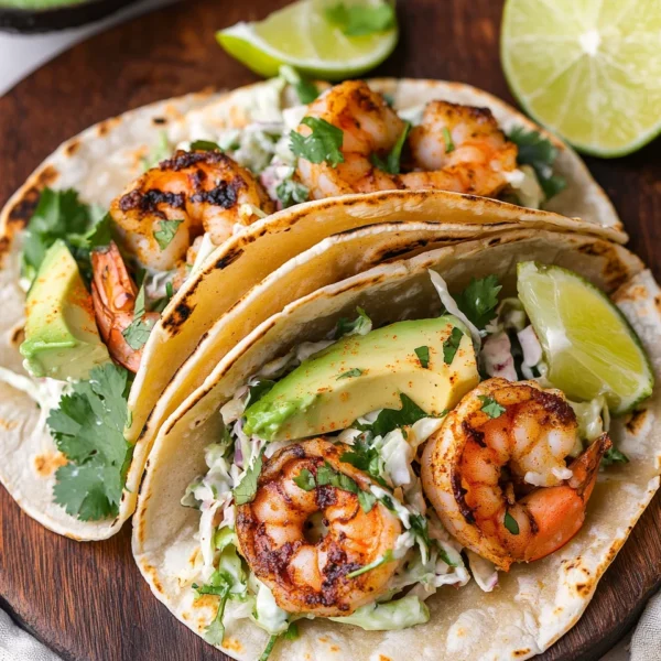 Cilantro Lime Shrimp Tacos with Creamy Slaw