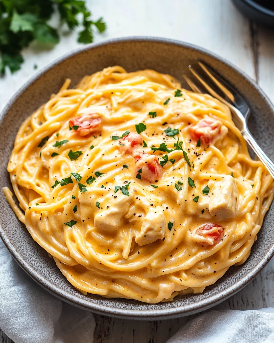 Crock Pot Cheesy Chicken Spaghetti Recipe