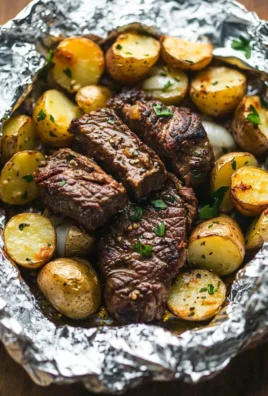 Garlic Butter Steak and Potato Foil Packets
