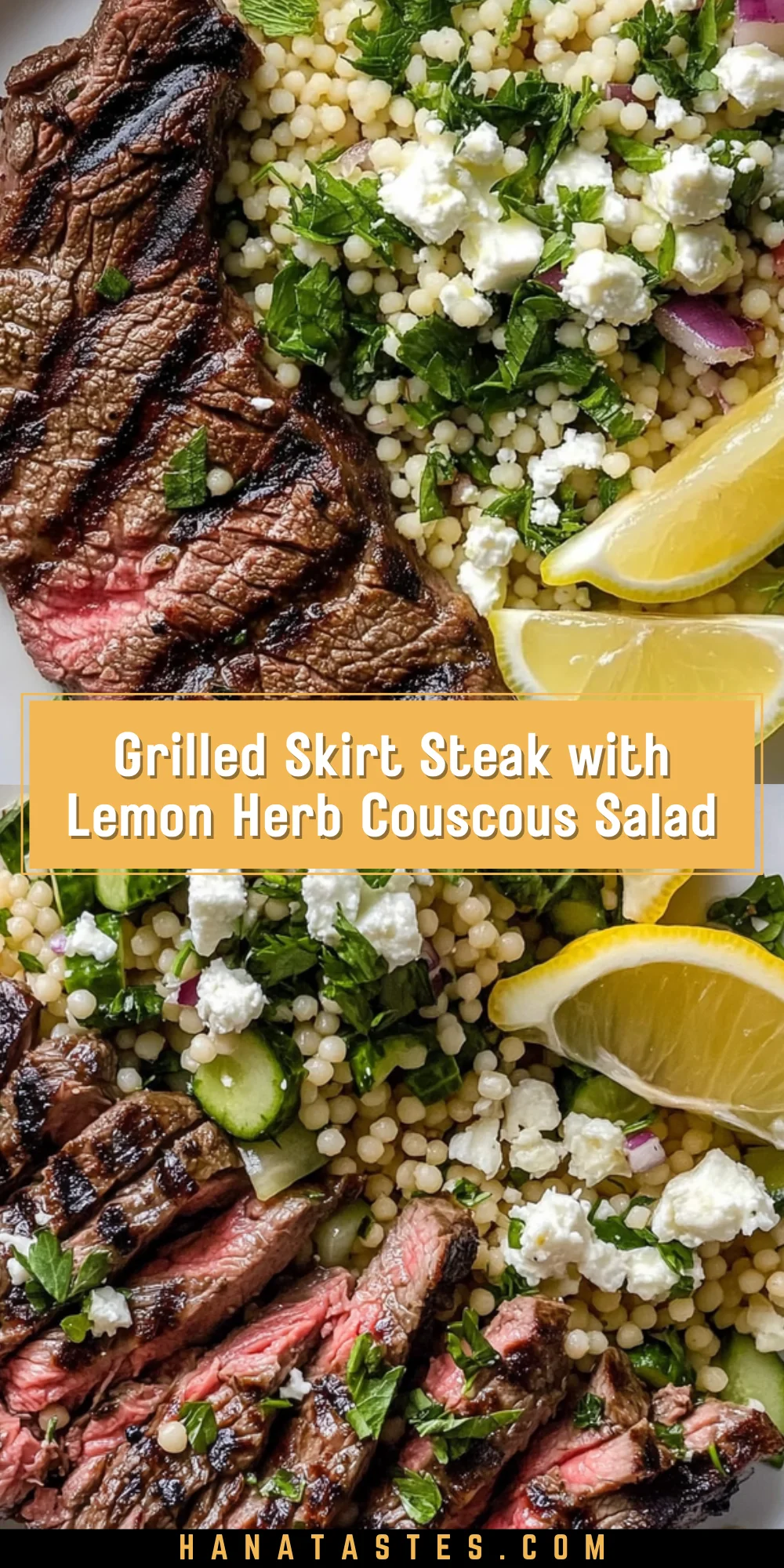 Grilled Skirt Steak with Lemon Herb Couscous Salad 20 Pinterest Hidden Image