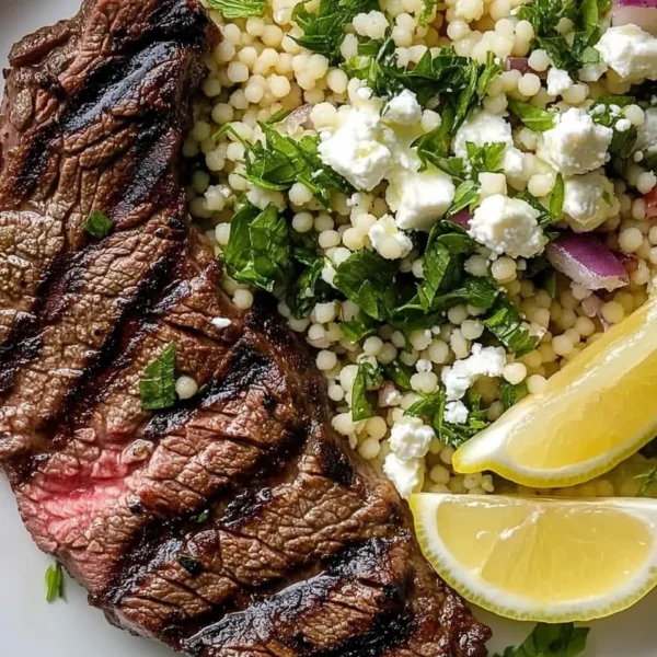Grilled Skirt Steak with Lemon Herb Couscous Salad