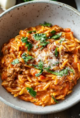 Ground Beef Orzo with Tomato Cream Sauce 26 Ground Beef Orzo with Tomato Cream Sauce