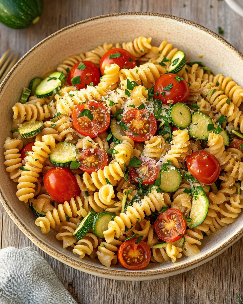 Healthy Tomato Zucchini Pasta