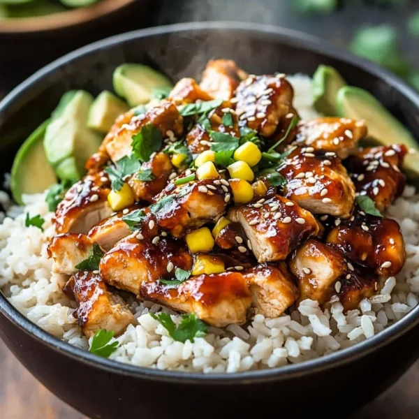 Honey BBQ Chicken Rice Bowl