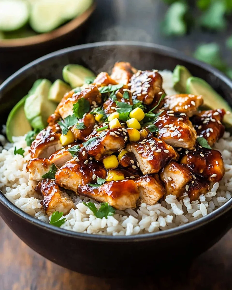 Honey BBQ Chicken Rice Bowl