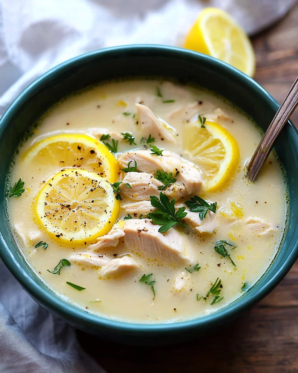 Mediterranean Lemon Chicken Soup: A Creamy, Comforting Bowl of Sunshine