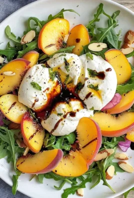 Peach Burrata Salad with Balsamic Drizzle