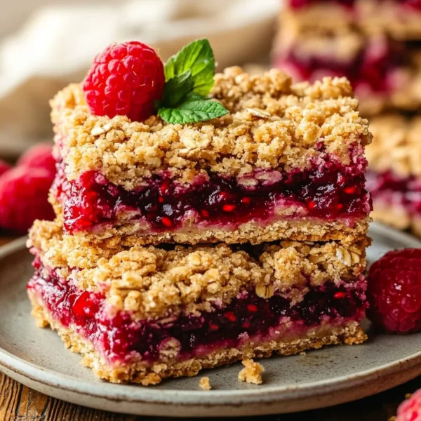 Raspberry Oatmeal Crumble Bars